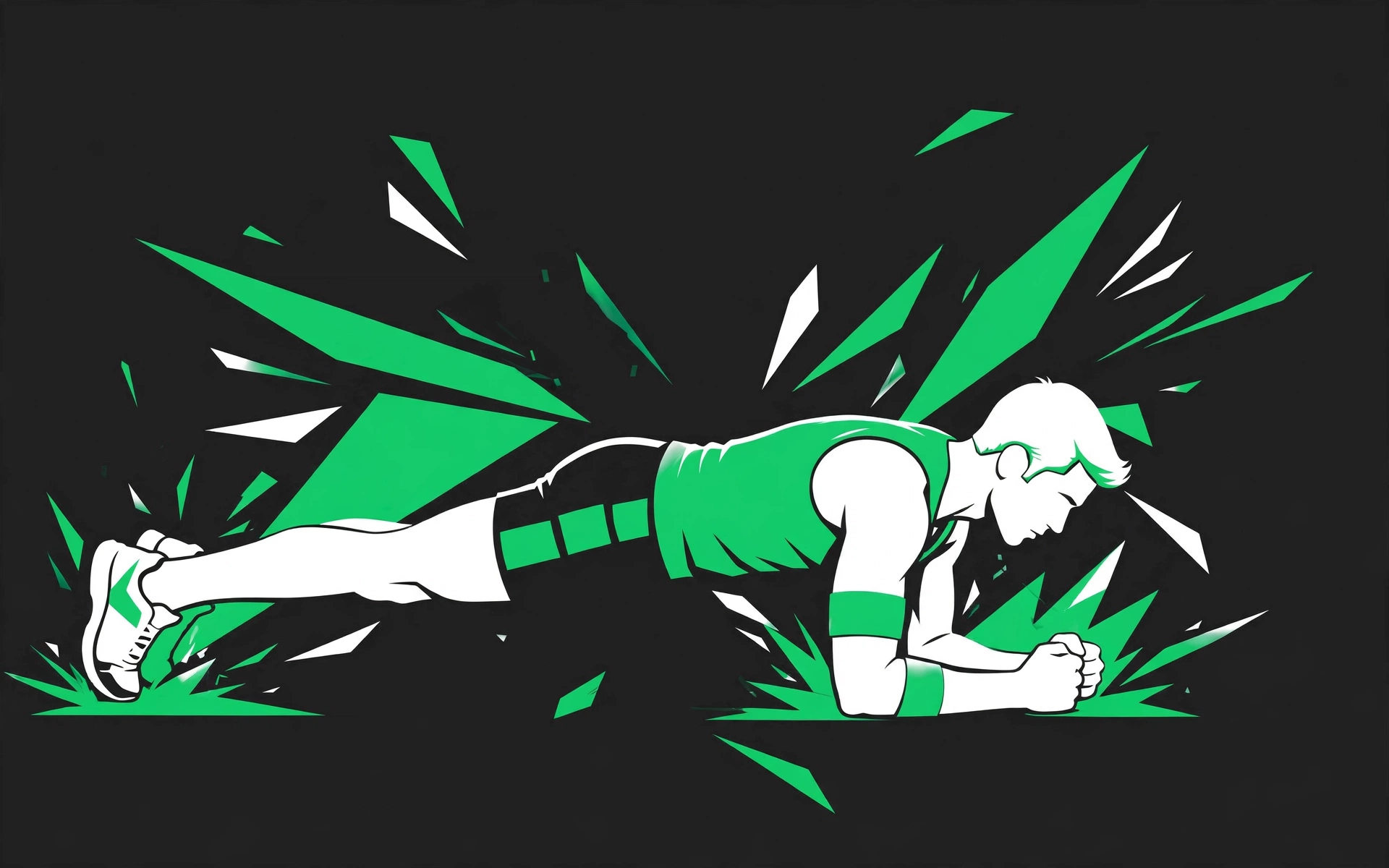 Athlete holding a plank