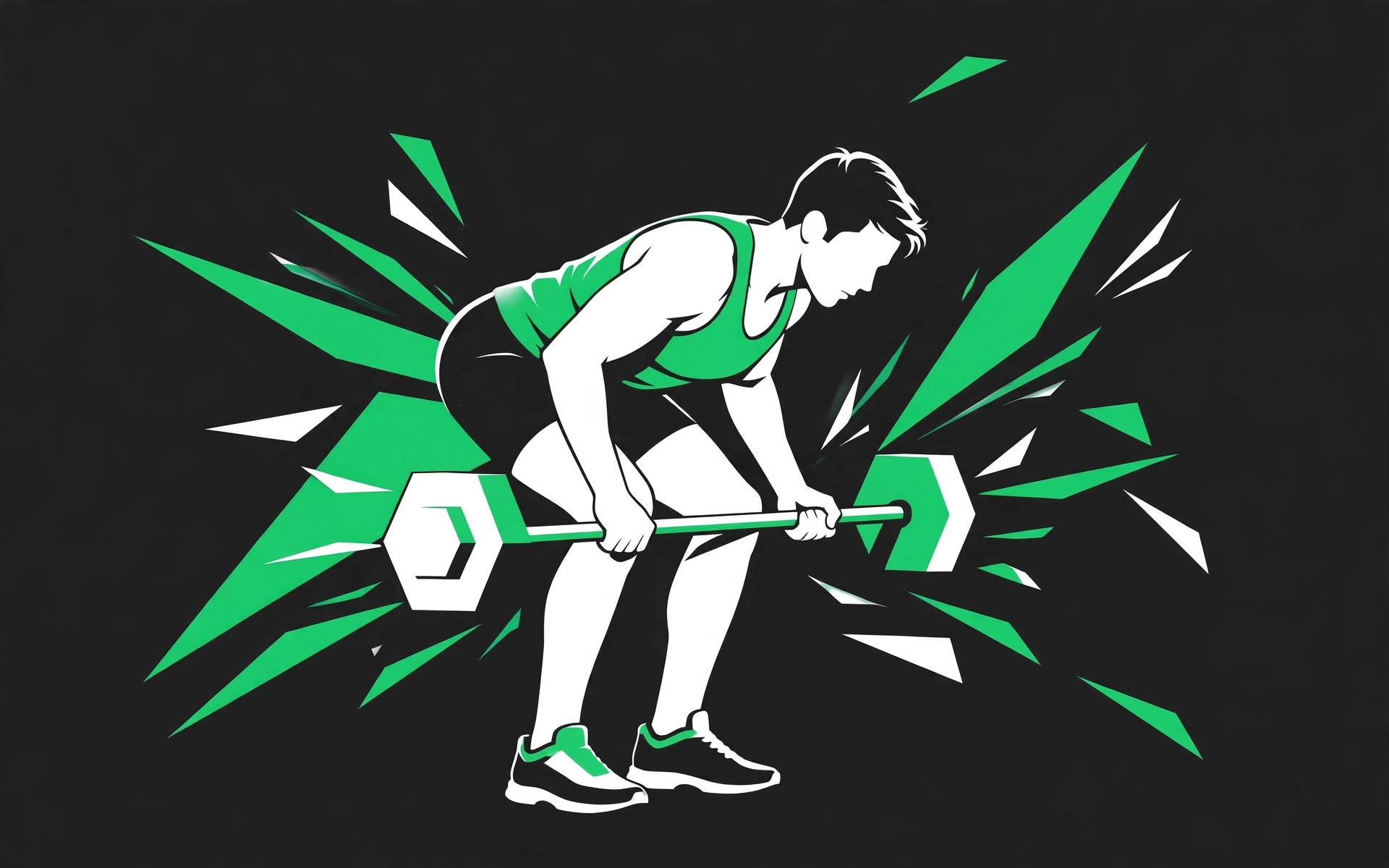 Athlete performing a barbell row