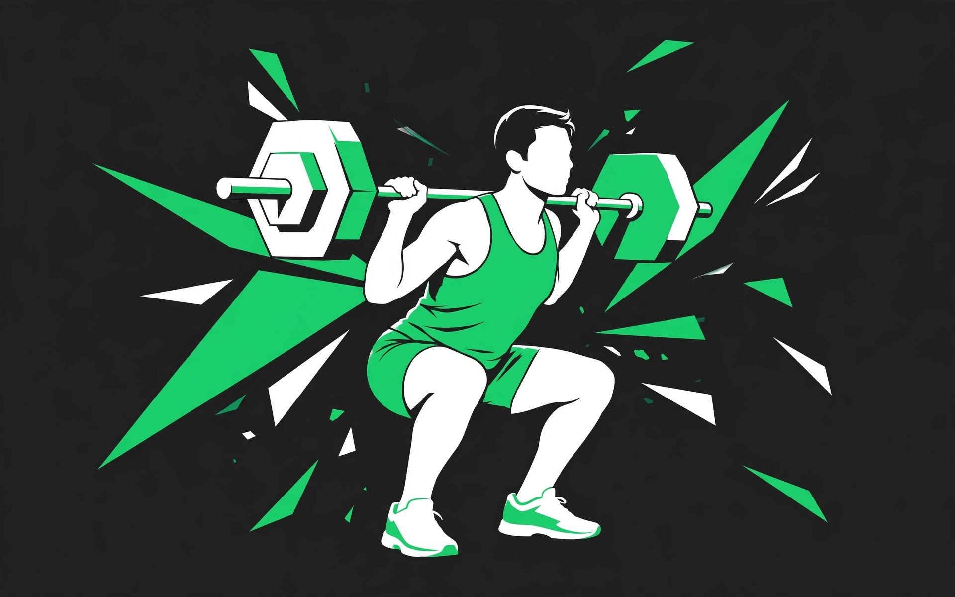 Athlete performing a barbell squat